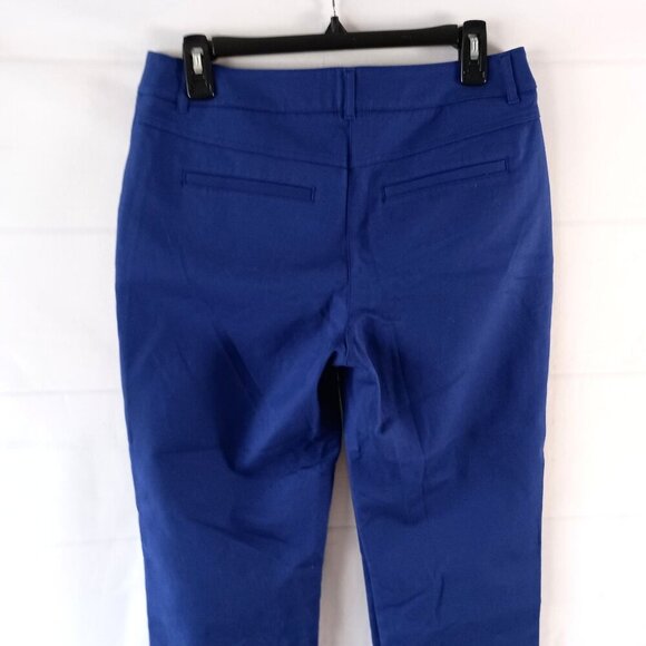 Chico’s So Slimming Pants S/4 Blue Cuffed Ankle Flat Front Stretch Size 0 - Picture 3 of 7